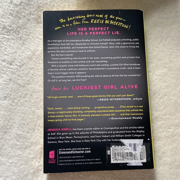 Luckiest Girl Alive by Jessica Knoll Novel - Picture 2 of 2